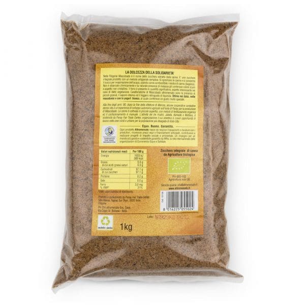 Zucchero integrale di canna bio Mascobado Filippine - 1 kg