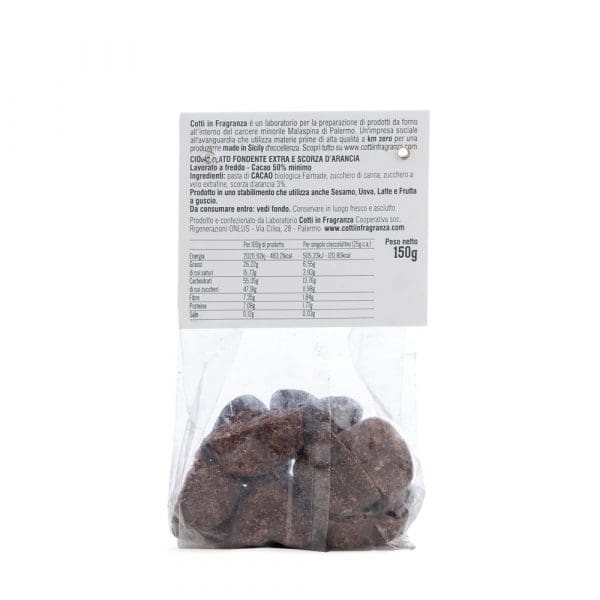 IUBI allArancia Cioccolatini fondenti con scorze darancia - 150 gr