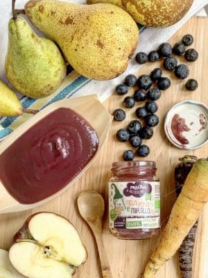 Purea di mela, pera e mirtillo BIO